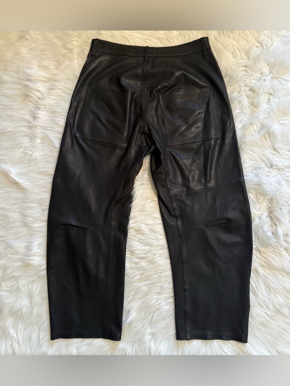 Nili Lotan Shon Leather Pants Black Size 8 - Picture 7 of 8